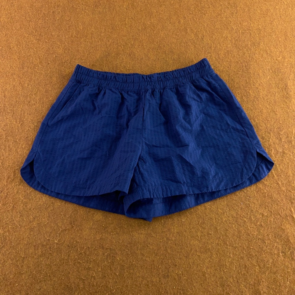Lake Womens Small Navy Blue Textured Elastic Waist Pajama Shorts New